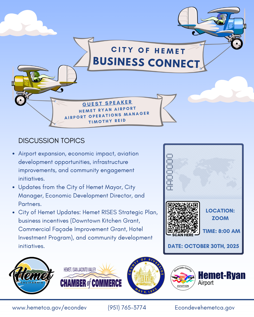 Blue and White Illustrative International Civil Aviation Day Flyer