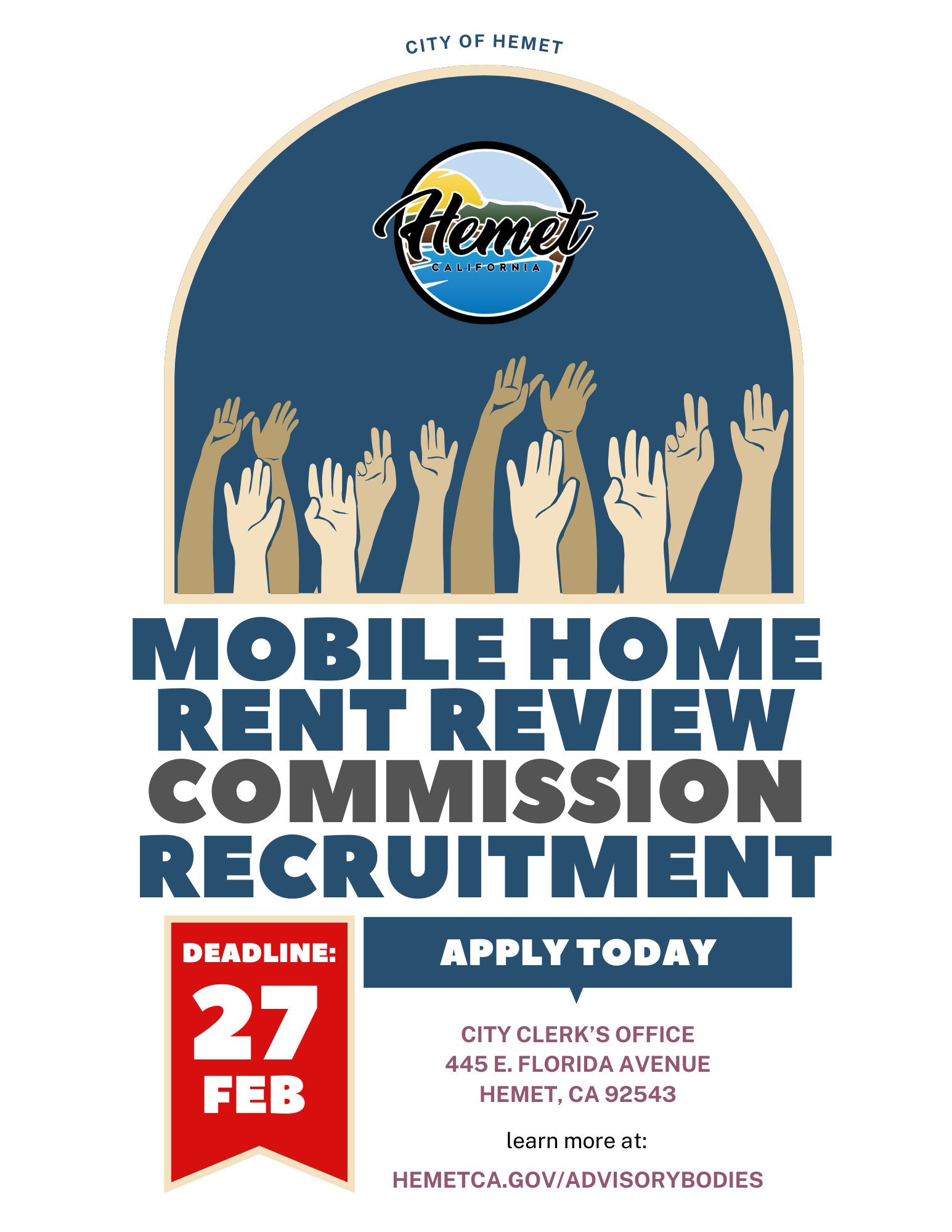 MH Rent Review Commission Recruitment Flyer
