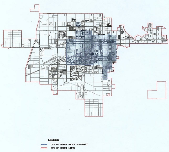Hemet Water Service Area Map